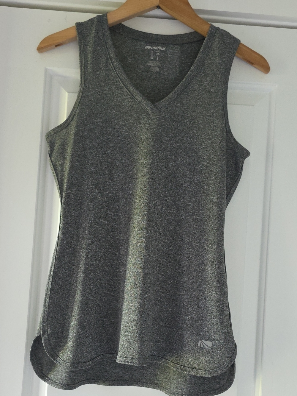 Marika Gray V-Neck Athletic Tank Top - Gray